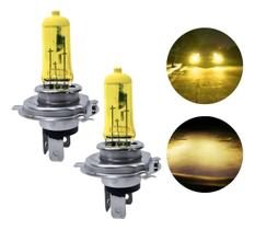 Par Lampada Farol H4 12v 55w Amarela Gold Vision 3000k