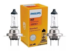 Par Lâmpada Farol H7 12v 55w Philips Original Premium