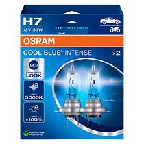 Par Lampada Farol H7 Osram Cool Blue Intense 55W 12V PX26d Mais Brilho Luz 2 Unidades