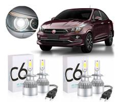 Par Lampada Farol Leds Super Branca Baixo Alto Cronos 2018 2019 2020 2021 2022 2023
