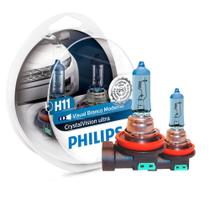 Par Lampada H11 Philips Crystal Vision Ultra 4100K 12V 55W W5W