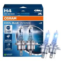 Par Lâmpada H4 Halógena Osram Cool Blue Intense 60 55W 12V 5000K Farol Alto e Baixo com Luz Branca Potente e Estilo Xenon
