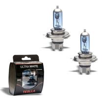 Par Lâmpada H4 Teslla Halógena Ultra White 12V 60/55W 3800K