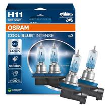 Par Lâmpada Halógena H11 55W 12V Osram Cool Blue Intense 5000K Luz Branca Potente Farol Baixo, Alto e Neblina Automotivo