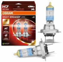 Par Lâmpada Halógena Osram Night Breaker +220% Luz H7 55W 12V Par Lâmpada Halógena Osram Night Breaker +220% Luz H7 55W 12V