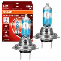 Par Lâmpada Halógena Osram Night Breaker Laser +150% Luz H7 55W 12V Par Lâmpada Halógena Osram Night Breaker Laser +150% Luz H7 55W 12V