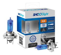 Par lampada halogena super branca h4 12v 55w shocklight 120004sbba