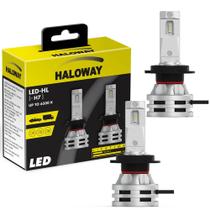 Par Lâmpada Haloway LED H7 Luz Branca Fria 12V 19W 6500K