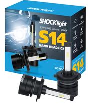 Par Lampada Headlight S14 Nano H7 6000k 3600 Lumens 32w 12v