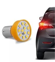 Par Lâmpada Led 1 Polo Pisca Seta BA15S 12V Âmbar Auto Poli