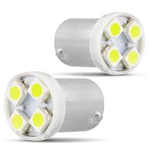 Par Lâmpada LED BA9S 69 4SMD1210 1 Polo 4 Leds 12V 0,5W Trava Reta Branca para Aplicação Luz Lateral