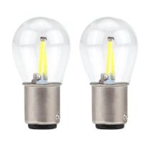 Par Lâmpada Led Cob 2 Polos Filamento Vidro Lanterna Freio