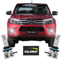 Par Lâmpada Led Farol Milha Hilux 2016/2018 6500K Haloway