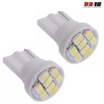 Par Lâmpada Led Pingo 8 pontos T10 12V 5W Branca Aplicação Placa Teto