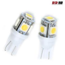Par Lâmpada Led Pingo T10 5p TORRE 12V 5W Branca Aplicação Placa Teto Porta Malas