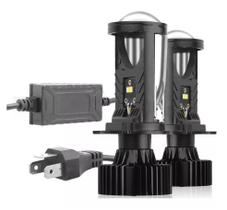 Par Lampada Led Projetor Big H4 Mini Canhao 6000K 9000Lm