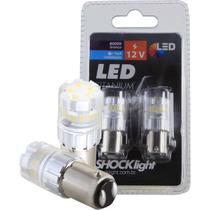 Par Lâmpada Led Shocklight titanium branca 2 polos 12v 1157 Par Lâmpada Led Shocklight titanium branca 2 polos 12v 1157