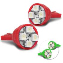 Par Lâmpada LED T10 4Smd1210 4 LEDs 2W 12V Verde Vermelho Luz Baixa Meia Luz