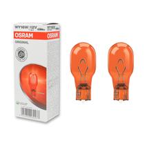Par Lampada Original T15 Osram 921NA WY16W 1 Polo 12V 16W Halógena Base Vidro 2 Unidades Ambar