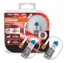 Par Lampada Osram Night Breaker Laser H3 150% +luz - 2pc