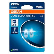 Par Lampada Osram T10 Cool Blue Intense 4000k Automotiva Super Branca 12V 5W Farol Lanterna Placa Farolete Pingão