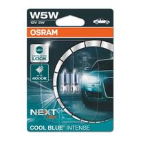 Par Lampada Osram T10 Cool Blue Intense 4000k Automotiva Super Branca 12V 5W Farol Lanterna Placa Farolete Pingão