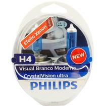 Par Lampada Philips H4 Crystal Vision Ultra 4300k Pingos