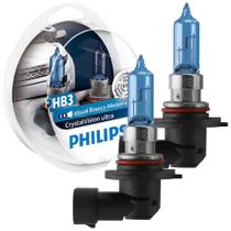 Par Lâmpada Philips Halógena HB3 CrystalVision Ultra 4100K 12V 65W Farol 9005CV