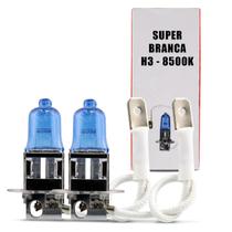 Par Lâmpada Super Branca H3 8500K 55W 12V Efeito Xênon