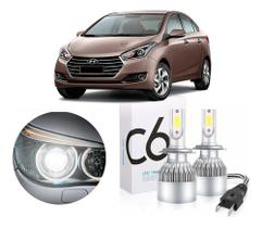 Par Lampada Super Leds Branca Para Farol Baixo E Alto Modelo Hb20