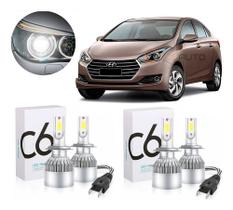 Par Lampada Super Leds Super Branca Baixo Alto E Milha Modelo Hb20