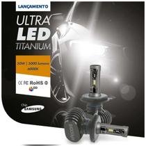 Par Lâmpada Ultra LED HB4 9006 6000K 10000LM Shocklight Titanium com Reator Efeito Xênon Farol Carro