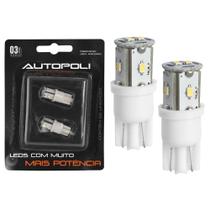 Par Lâmpadas Autopoli Led Esmagada T10 Branco 20w 12v 240 Lúmens Al691 Painel Luz de Teto e Placa Automotivo