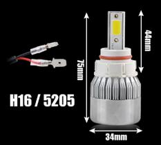 Par Lâmpadas C6-H16 Super Led 6000K Farol Alto E Baixo 12V a 24V Par Lâmpadas C6-H16 Super Led 6000K Farol Alto E Baixo 12V a 24V