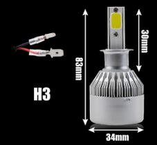 Par Lâmpadas C6-H3 Super Led 6000K Farol Alto E Baixo 12V a 24V