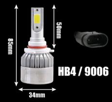 Par Lâmpadas C6-HB4(9006) Super Led 6000K Farol Alto E Baixo 12V a 24V