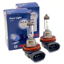 Par Lâmpadas H16 Bosch Pure Light Halógena Farol 12V 19W