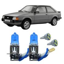 Par Lâmpadas H3 12V Super Branca 4300K Escort 1983 A 1996