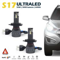 Par Lâmpadas H4 Farol Alto Baixo Hyundai Tucson Ultra Led 10000 Lumens Canbus Canceller Branco Forte 2006 2007 2008 2009