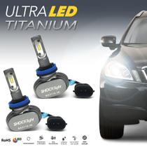 Par Lâmpadas H8 Farol Milha Nissan Kicks 2016 2017 Ultra Led Titanium 10000 Lumens Forte Branco Efeito Xenon