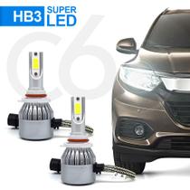 Par Lâmpadas HB3 Farol Alto Corolla 2008 2009 2010 2011 2012 Super Led C6 6000k 7200 Lumens Branco Frio Efeito Xenon