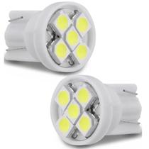 Par Lâmpadas LED T10 W5W Pingo 5 LEDs 12V 0,6W Tonalidade Branca Aplicação Farol Baixo
