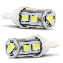 Par Lâmpadas LED T10 W5W Pingo 9 LEDs 12V 4W Luz Branca Aplicação Farol Baixo