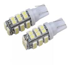 Par Lâmpadas Pingão 28 Leds T10 12V 6000K Meia Luz Super Branco Carro