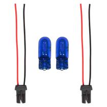 Par Lâmpadas Pingão T10 Super Branca Azul 8500K 12V 5W com Soquetes T10