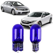 Par Lâmpadas Pingo Super Branca Esmagada T10 Honda Civic Todos Faroleta Teto Placa Lanterna