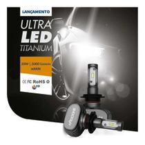 Par Lâmpadas Ultra LED 6000K 10000LM Shocklight Titanium com Reator Efeito Xênon Farol Carro