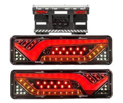 Par Lanterna 30cm LED seta sequencial caminhão utilitarios KLX30QTL96 KLX Qualidade e inovação