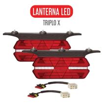 Par Lanterna Carreta Triplo X 24v Led C/chicote E Suporte - Pradolux