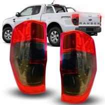 Par Lanterna Farol freio Ford Ranger Ano 2012 a 2023 Fume Escuro Sport Xl Xlt Limited Xls 4x4 3.2 2.5 Sportrac Fx4 Storm Black